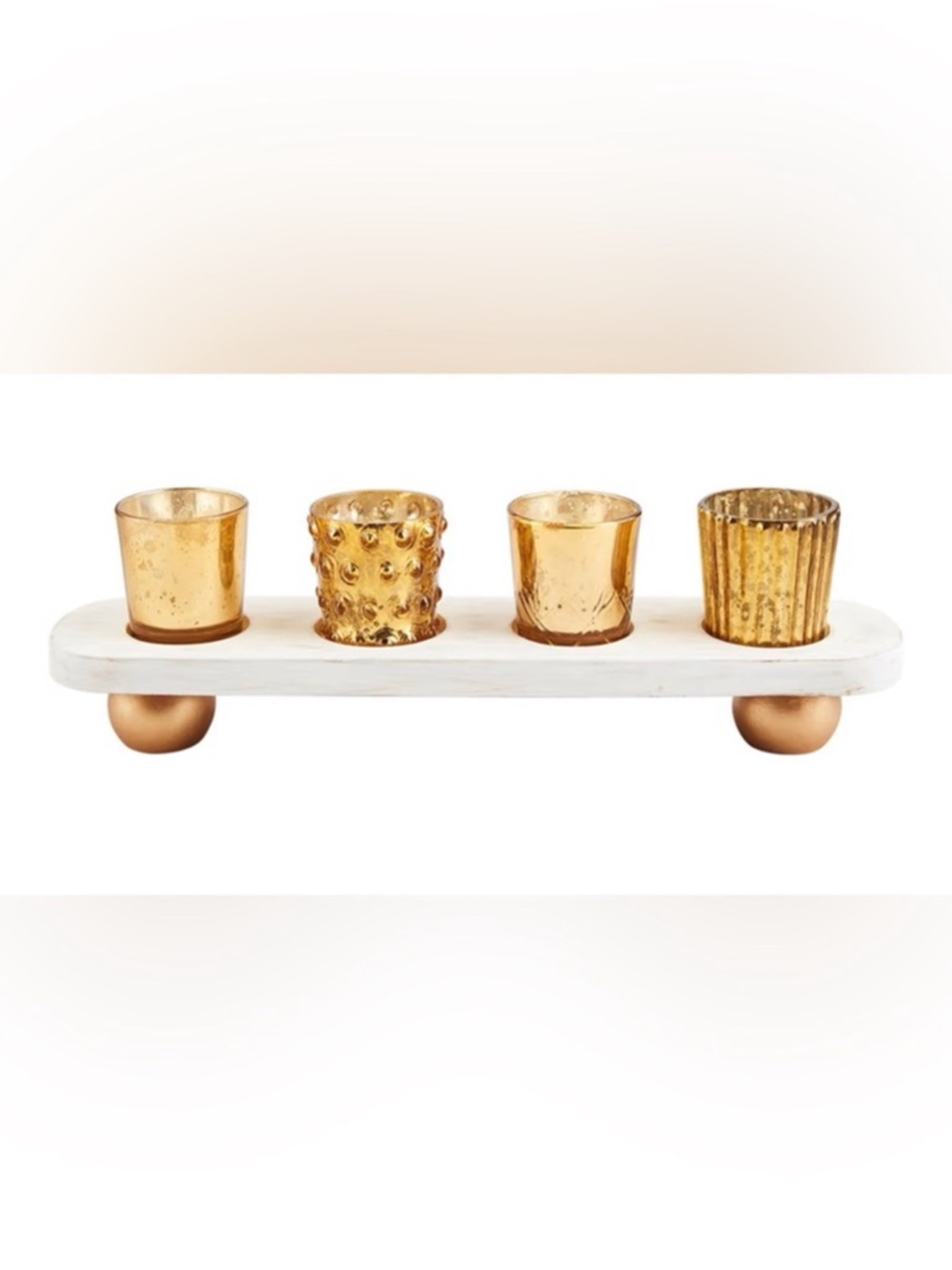 Mud Pie Gold Votive Holder Centerpiece 4 Candle Holders